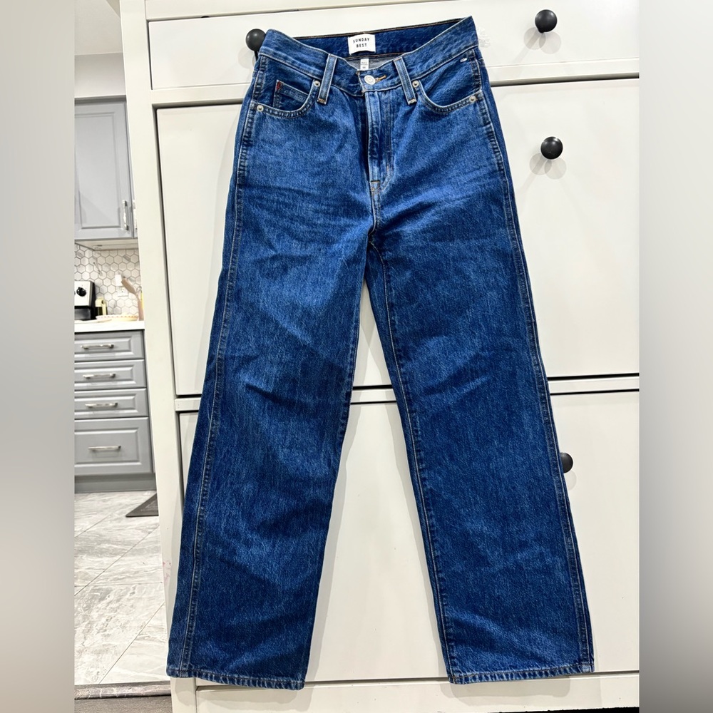 Sunday Best  Straight-Leg Jeans in Dark Blue Denim